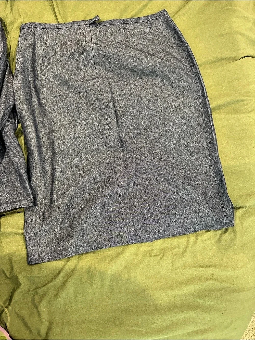 Gray Button-Front Skirt Set